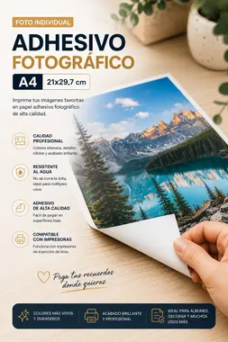 Muestra de una foto de paisaje que es adhesiva