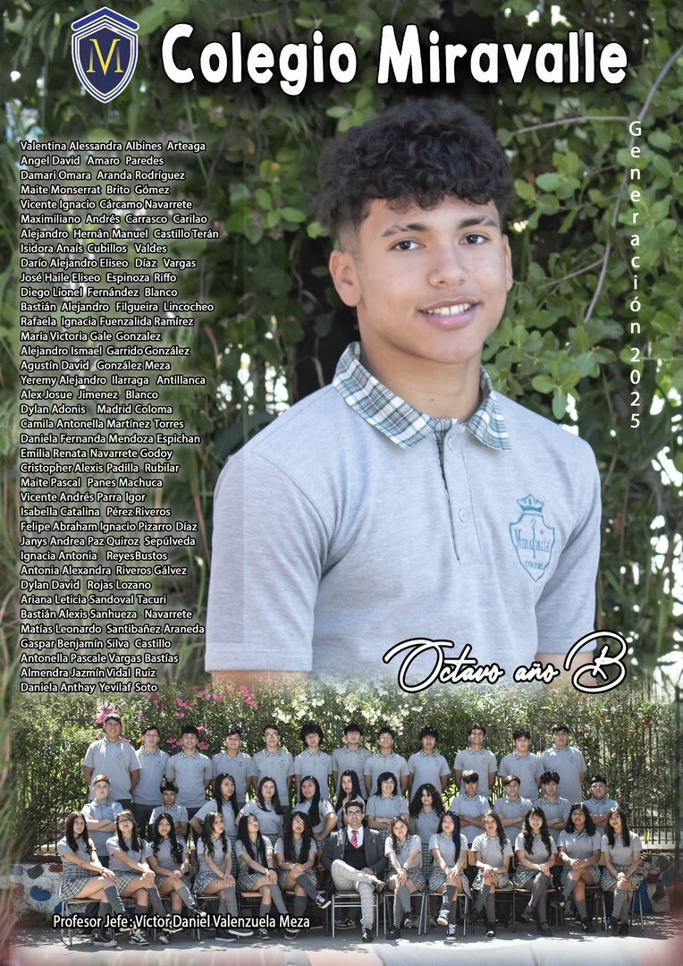 Foto principal en grande, listado del curso al costado, y foto del curso abajo, diseño con fondo de naturaleza