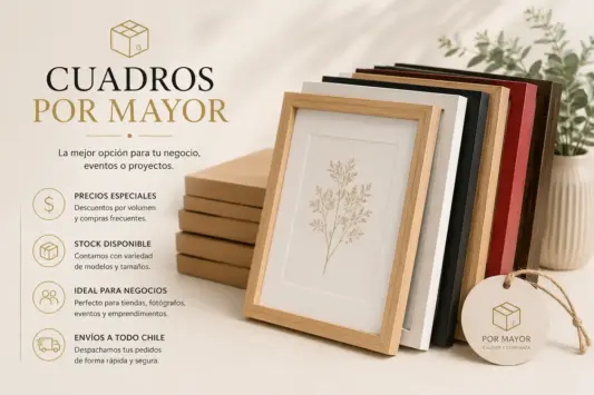 Marcos para fotos por mayor en distintos colores con empaques y presentación profesional.
