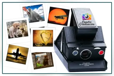 pack de fotos polaroid con una cámara instantanea