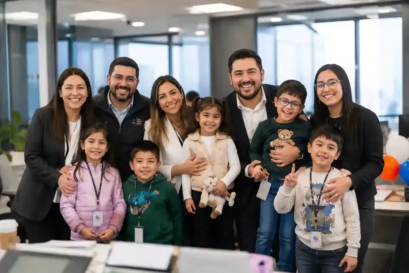 Visitas de hijos e hijas a evento en el lugar de trabajo de papá o mamá