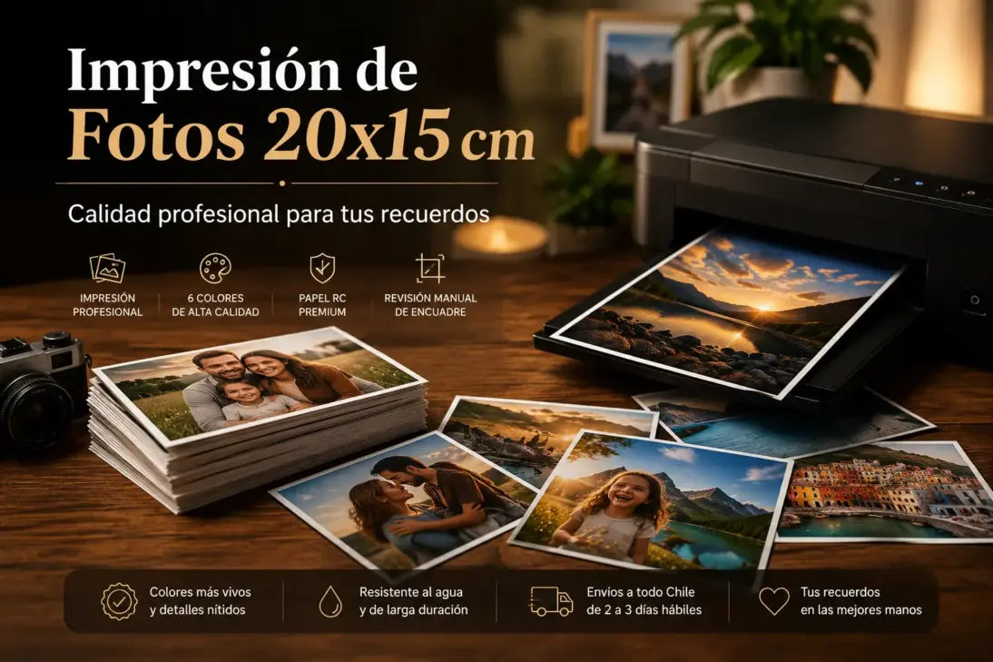 Hero impresión de fotos clásicas 20x15 cm con calidad profesional
