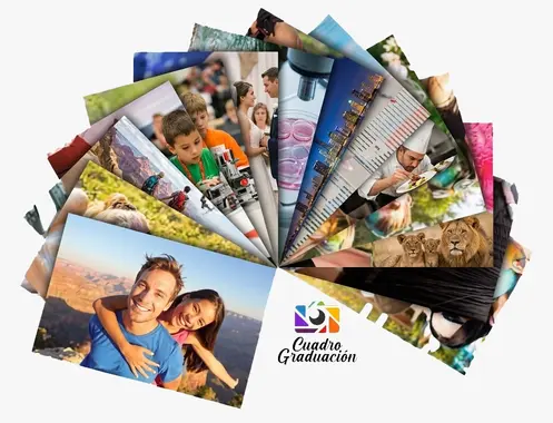 abanico de fotos abanico de fotos familiares con un papá y si hija montada atrás como foto principal